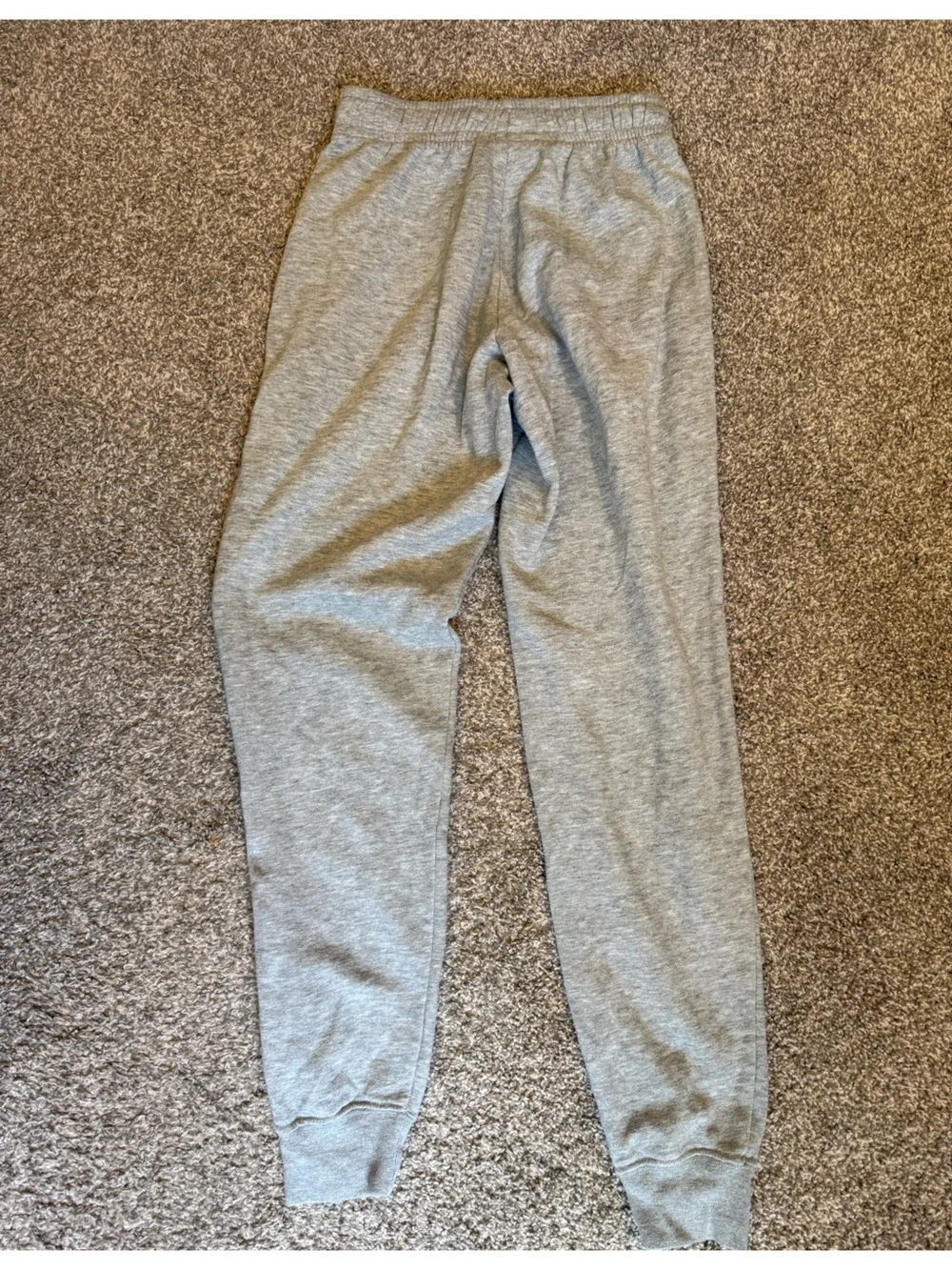 Nike Heather Gray Fleece Joggers with White Logo